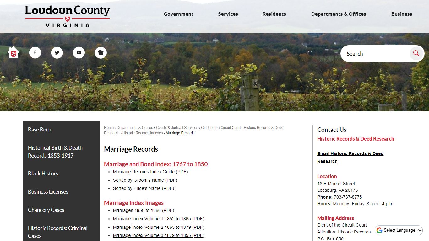 Marriage Records | Loudoun County, VA - Official Website